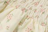 Ifomt Yellow Floral Ruffled Off-shoulder Dress