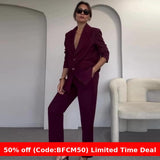 Ifomt 2000s fashion Fall 2024 Women's Lapel Elegant Suit Commuter Trousers Two-Piece Suit