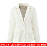 2000s fashion Women's Clothing Factory Spring Commuter Style White Suit Jacket Waist-Tight Suit Collar Thin Top