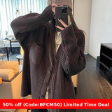 grunge outfits Chocolate Maillard Lazy Hanging Fashion Trendy Sweater Coat Women's Thickened Loose Knitted Cardigan Autumn and Winter