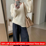 fall outfits 2024 Korean Style Lazy Style Loose V-neck Sweater Top Women's Autumn and Winter Casual Sweater Women's