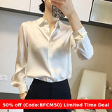 business casual outfits Satin Silk Shirt for Women Autumn 2024 High-End Western Style Shirt for Women