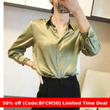 business casual outfits Satin Silk Shirt for Women Autumn 2024 High-End Western Style Shirt for Women