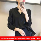 business casual outfits Satin Silk Shirt for Women Autumn 2024 High-End Western Style Shirt for Women