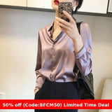 business casual outfits Satin Silk Shirt for Women Autumn 2024 High-End Western Style Shirt for Women