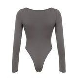 IFOMT Spring Outfits Autumn Hotsweets Slim Long Sleeve Bodysuit Women Simple Lace Trim Square Collar Bow Rompers Trendy Clothing