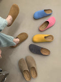 IFOMT Round-Toe Split-Joint Flat Shoes Slippers&Mules