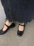 IFOMT Round Cut Round-Toe Split-Joint Mary Janes