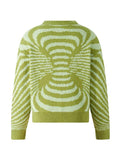 IFOMT Vintage Striped Splice Crew Neck Short Sweater
