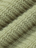 IFOMT Solid Color Hooded Cable Knit Sweater