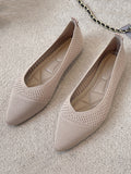 IFOMT Breathable Hollow Solid Color Flat Shoes