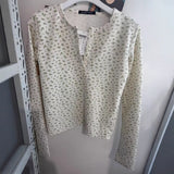 Ifomt Green Floral Waffle Long Sleeve T-Shirt Women Buttons Round Neck Cotton Slim Tee Top Vintage Cute Preppy Style Y2K T Shirt New