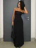 IFOMT Outfit  Elegant Solid Slim Strapless Slit Elegant Womne'S Dresses Evening Party Club Wholesale Winter Sexy Y2K Casual Clothing