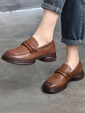 IFOMT Round-Toe Solid Color Square-Toe Shoes