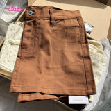 Ifomt Casual Women Blue Denim Mini Skirts Summer Vintage High Waist Pockets A-line Skirts Female Y2k Streetwear Slim Bottoms 2025