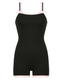 IFOMT Spring Outfits Contrast Lace Patchwork Square Collar Skinny Sexy Straps Rompers Womens Playsuits Sweet Cute Y2K Clothing