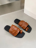 IFOMT Contrast Color Pleated Slippers