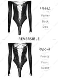 IFOMT Hollow Out Lace Hot Bodysuit Top Lingerie For Women Mesh See-through Long Sleeve Body Tops Female Nightclub BodysuitsChristmas Gifts