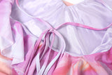 Ifomt Ruffled V-neck Floral Backless Dress
