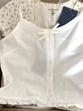 Ifomt Casual Women Soft Cotton White Slim Cardigan Camis 2025 Spring Fashion Ladies Sleeveless Female Bow Ornament Chic Tops
