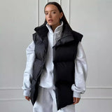 IFOMT Cotton-Padded Vest Jacket Coat For Women Loose Sports Casual Vest Cotton Jacket Female Solid Sleeveless Autumn Winter NewChristmas Gifts