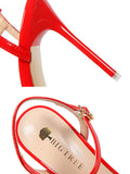 IFOMT Belt Buckle Pointed-Toe Shiny Split-Joint Pumps Sandals