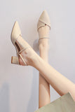 IFOMT Simple bag-toe French evening style thick heel high heels