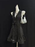 Ifomt Party Dresses Slim Punk Y2k Goth Vintage Sleeveless V-Neck Dress Button Short Skirt 90s Clothing Summer American Harajuku Grunge