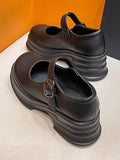 IFOMT Belt Buckle Mary Janes Platform Shoes