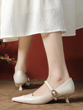 IFOMT Lace-Up Pointed-Toe Shallow Cut Split-Joint Pumps