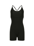IFOMT Spring Outfits Cross Backless Skinny Sexy Black Slip Rompers Womens Playsuit Solid Rave Casual Sports Outfits Summer Vacation Clothing