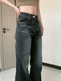 IFOMT Low Rise Washed Slim-Fit Boot-Cut Jeans