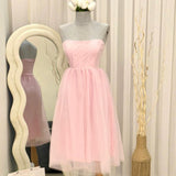 Ifomt CustomizedChinese Style Net A-line Strapless Knee Length Dresses Prom  Formal Casual Simple Retro Fashion Elegant Modern