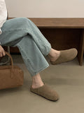 IFOMT Round-Toe Split-Joint Flat Shoes Slippers&Mules