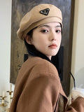 IFOMT 3 Colors Vintage Solid Color Woolen Beret Hat