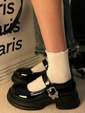 IFOMT Buckle Butterfly Shape Round-Toe Mary Janes