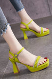 IFOMT Flat buckle platform high heels