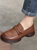 IFOMT Round-Toe Solid Color Square-Toe Shoes