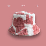 IFOMT Fluffy Cow Plush Bucket Hat