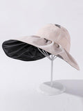 IFOMT Casual Pringting Hole Sun-Protection Large Wide Brim Bucket Hat