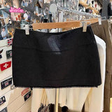 Ifomt 2025 New Lace Trim Straight Mini Skirt Shorts Woman Spring High Waist Fashion Short Casual Streetwear Preppy Style Y2k Skirts