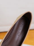 IFOMT Bowknot Contrast Color Shallow Cut Split-Joint Square-Toe Flats