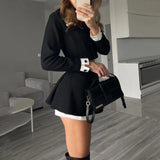 IFOMT Tweed Shorts Skirt Two Piece Set Women Elegant Long Sleeve Single Breasted Jacket Woman Shorts 2 Suits Lady Outfits 2024Christmas Gifts