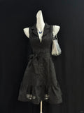 Ifomt Party Dresses Slim Punk Y2k Goth Vintage Sleeveless V-Neck Dress Button Short Skirt 90s Clothing Summer American Harajuku Grunge