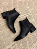 IFOMT Elasticity Pointed-Toe Solid Color Split-Joint Boots Chelsea Boots