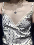 Ifomt 2025 New Style V-neck Lace Love Printed Camisole For Hot Girls Slim Sleeveless Tank Tops Y2K Fashion Bottoming Top Vest