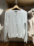 Ifomt Wave Round Neck Autumn Sweater Long Sleeve Pockets Knitting Top Woman Solid Color Gray Fashion Versatile Jacket 2025 Winter New