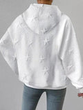 IFOMT Solid Star Jacquard Oversized Hoodie