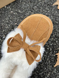IFOMT Bowknot Round-Toe Split-Joint Platform Shoes Slippers&Mules