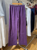 Ifomt New Purple Drawstring Straight Sweatpants Women Autumn Streetwear High Waist Cotton Trouser Casual Vintage Sport Loose Long Pant